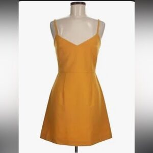 Mustard Mini Dress with Spaghetti Straps